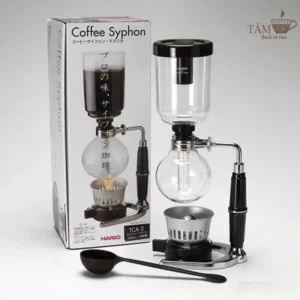 set bình syphon hario cạnh hộp đóng gói